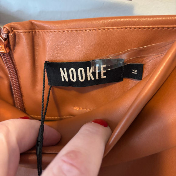 Nookie Women's NWT Viktoria Pant Matte Tan, SZ M High waist Faux Leather - Picture 7 of 8